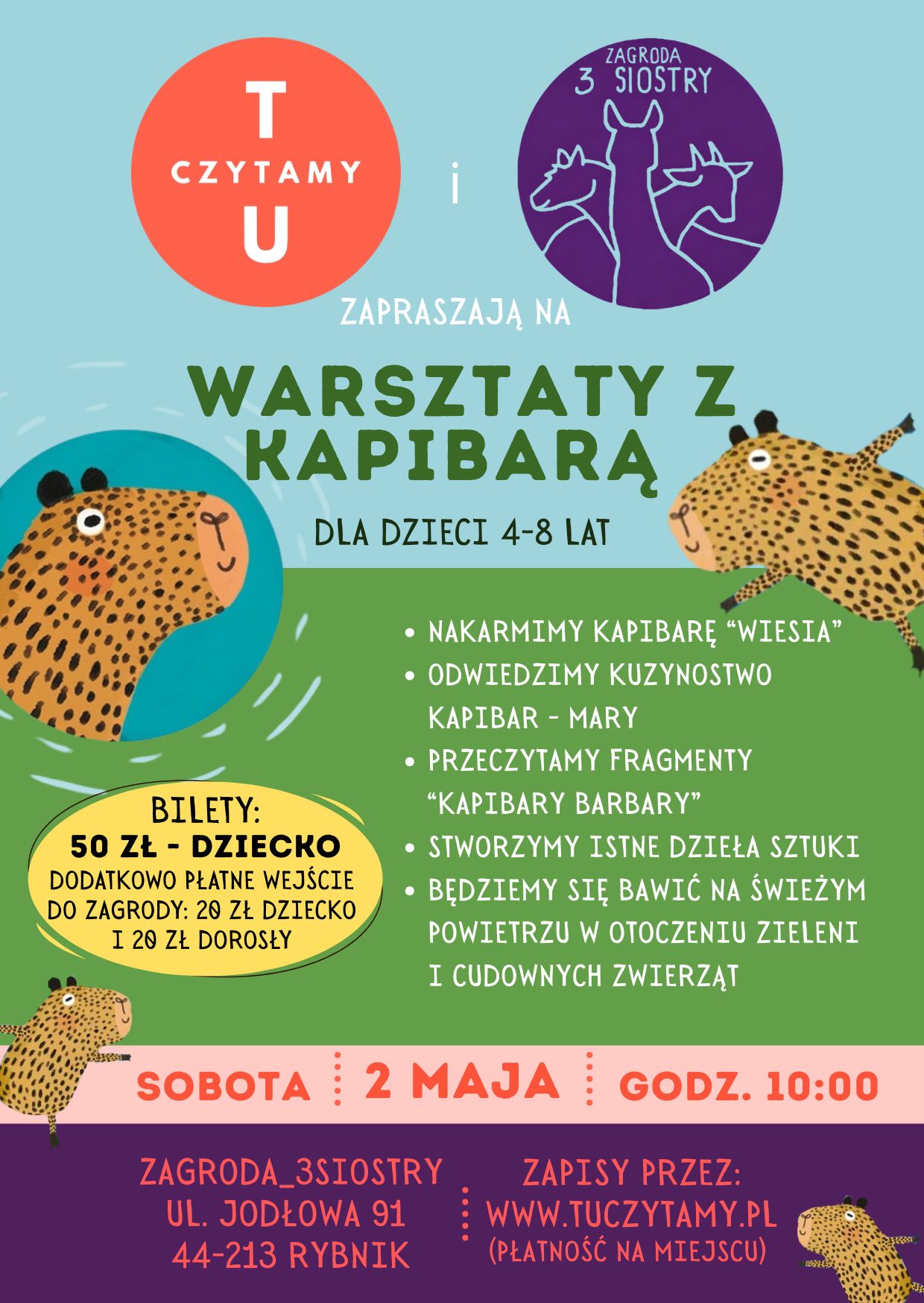 Warsztaty z kapibarą w Zagrodzie 3siostry